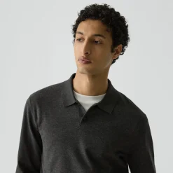 Goris Long-Sleeve Polo Shirt in Light Bilen
