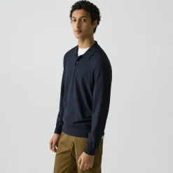 Goris Long-Sleeve Polo Shirt in Light Bilen