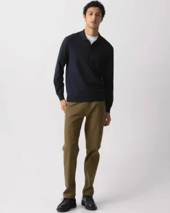 Goris Long-Sleeve Polo Shirt in Light Bilen