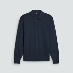 Goris Long-Sleeve Polo Shirt in Light Bilen