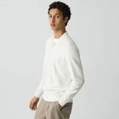 Goris Long-Sleeve Polo Shirt in Light Bilen