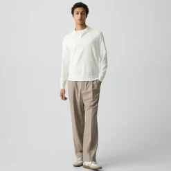 Goris Long-Sleeve Polo Shirt in Light Bilen
