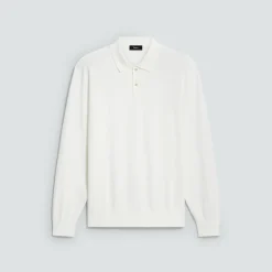 Goris Long-Sleeve Polo Shirt in Light Bilen