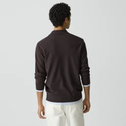 Goris Long-Sleeve Polo Shirt in Light Bilen