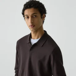 Goris Long-Sleeve Polo Shirt in Light Bilen