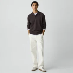 Goris Long-Sleeve Polo Shirt in Light Bilen