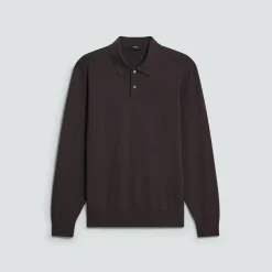 Goris Long-Sleeve Polo Shirt in Light Bilen