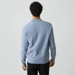 Goris Long-Sleeve Polo Shirt in Light Bilen