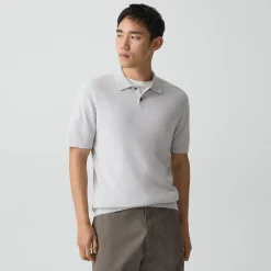 Goris Textured Polo Shirt in Light Bilen