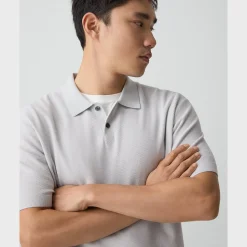 Goris Textured Polo Shirt in Light Bilen