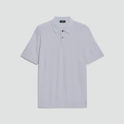 Goris Textured Polo Shirt in Light Bilen