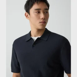Goris Textured Polo Shirt in Light Bilen