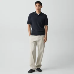 Goris Textured Polo Shirt in Light Bilen