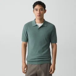 Goris Textured Polo Shirt in Light Bilen
