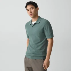 Goris Textured Polo Shirt in Light Bilen