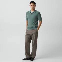 Goris Textured Polo Shirt in Light Bilen