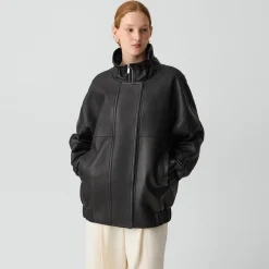 High Collar Jacket in Leather