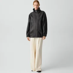 High Collar Jacket in Leather
