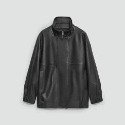 High Collar Jacket in Leather