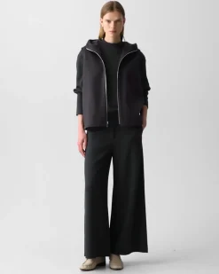 Hooded Vest in Double-Face Wool-Cashmere