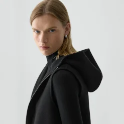 Hooded Vest in Double-Face Wool-Cashmere