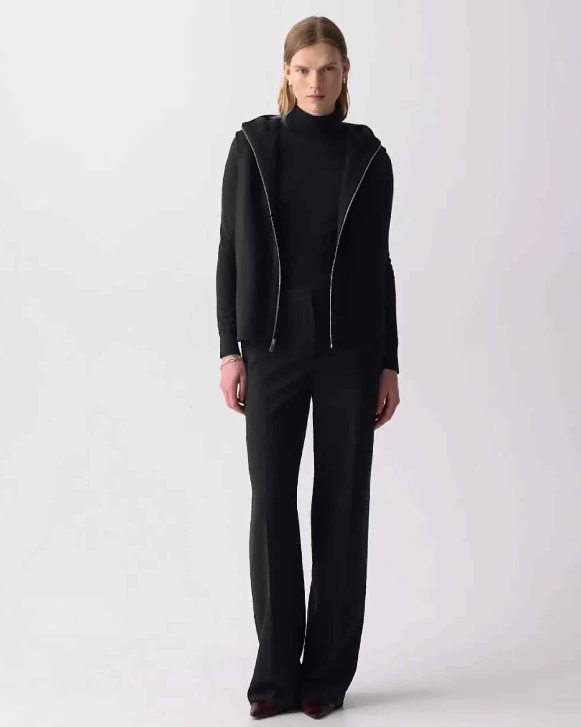 Hooded Vest in Double-Face Wool-Cashmere