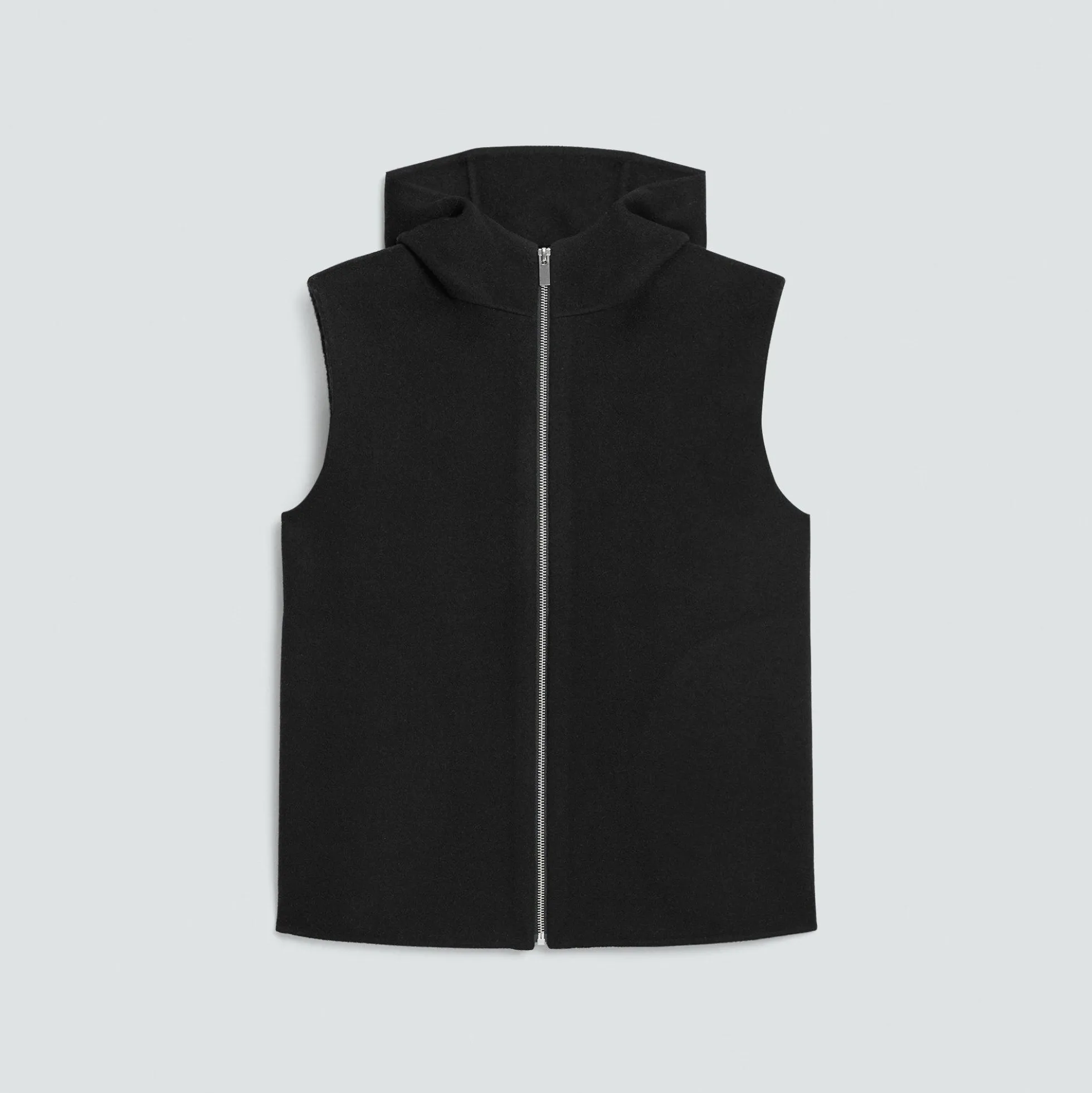 Hooded Vest in Double-Face Wool-Cashmere
