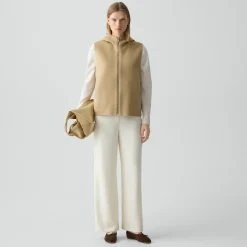 Hooded Vest in Double-Face Wool-Cashmere