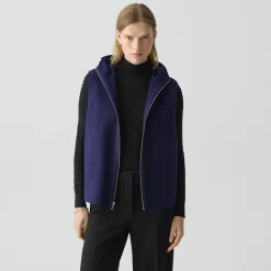 Hooded Vest in Double-Face Wool-Cashmere