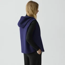 Hooded Vest in Double-Face Wool-Cashmere