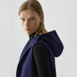 Hooded Vest in Double-Face Wool-Cashmere