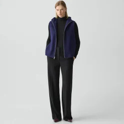 Hooded Vest in Double-Face Wool-Cashmere