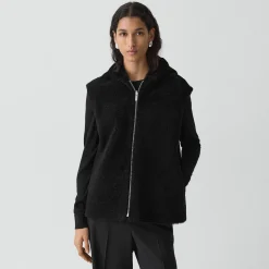 Hooded Vest in Shearling