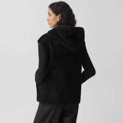 Hooded Vest in Shearling
