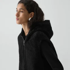Hooded Vest in Shearling