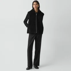 Hooded Vest in Shearling