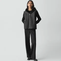 Hooded Vest in Shearling