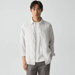 Irving Shirt in Relaxed Linen Stripe