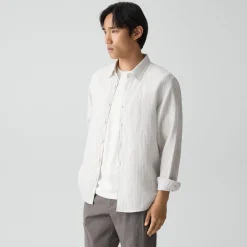 Irving Shirt in Relaxed Linen Stripe