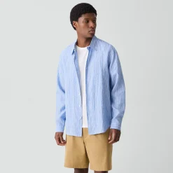 Irving Shirt in Relaxed Linen Stripe