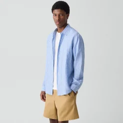Irving Shirt in Relaxed Linen Stripe