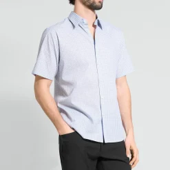 Irving Short-Sleeve Shirt in Geometric Cotton