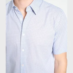 Irving Short-Sleeve Shirt in Geometric Cotton