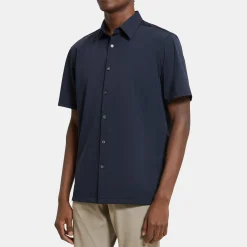 Irving Short-Sleeve Shirt in Structure Knit