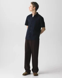 Irving Short-Sleeve Shirt in Structure Knit