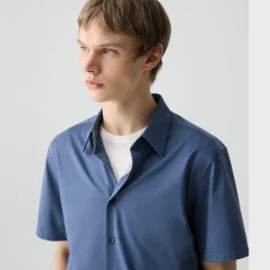 Irving Short-Sleeve Shirt in Structure Knit