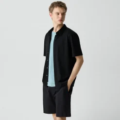 Irving Short-Sleeve Shirt in Structure Knit