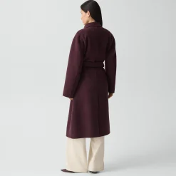 Long Trench Coat in Textured Wool-Cashmere