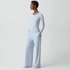 Long-Sleeve Henley Tee in Lounge Jersey