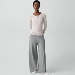 Long-Sleeve Henley Tee in Lounge Jersey